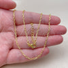 Oro Laminado Basic Necklace, Gold Filled Style Rolo and Paperclip Design, Polished, Golden Finish, 04.341.0250.18 (Thickness, 17 Inches Length)