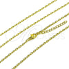 Oro Laminado Basic Necklace, Gold Filled Style Rolo and Paperclip Design, Polished, Golden Finish, 04.341.0250.18 (Thickness, 17 Inches Length)