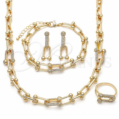 Gold Filled gold-layered necklace, bracelet, earring and ring set - product view - Milanus SKU 167325 for wholesale, main product view
