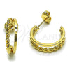 Oro Laminado Small Hoop, Gold Filled Style Twist Design, Polished, Golden Finish, 02.196.0260.20