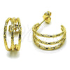 Oro Laminado Small Hoop, Gold Filled Style Twist Design, Polished, Golden Finish, 02.196.0262.20