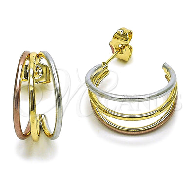 Oro Laminado Small Hoop, Gold Filled Style Polished, Tricolor, 02.196.0263.20