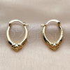Oro Laminado Small Hoop, Gold Filled Style Polished, Golden Finish, 02.196.0264.18