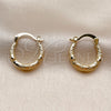 Oro Laminado Small Hoop, Gold Filled Style Heart Design, Polished, Golden Finish, 02.196.0266.18