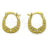 Oro Laminado Small Hoop, Gold Filled Style Shell Design, Polished, Golden Finish, 02.196.0267.18