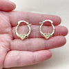 Oro Laminado Small Hoop, Gold Filled Style Heart Design, Polished, Golden Finish, 02.196.0268.20
