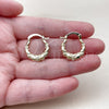 Oro Laminado Small Hoop, Gold Filled Style Heart Design, Polished, Golden Finish, 02.196.0269.20