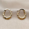 Oro Laminado Small Hoop, Gold Filled Style Heart Design, Polished, Golden Finish, 02.196.0269.20