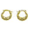 Oro Laminado Small Hoop, Gold Filled Style Heart Design, Polished, Golden Finish, 02.196.0269.20