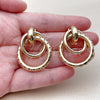 Oro Laminado Stud Earring, Gold Filled Style Hollow Design, Polished, Golden Finish, 02.196.0271