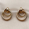 Oro Laminado Stud Earring, Gold Filled Style Hollow Design, Polished, Golden Finish, 02.196.0271