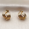 Oro Laminado Stud Earring, Gold Filled Style Hollow Design, Polished, Golden Finish, 02.196.0272