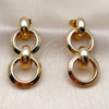 Oro Laminado Long Earring, Gold Filled Style Hollow Design, Polished, Golden Finish, 02.196.0273
