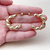 Oro Laminado Medium Hoop, Gold Filled Style Twist Design, with Crystal Crystal, Polished, Golden Finish, 02.196.0274.30