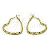 Oro Laminado Medium Hoop, Gold Filled Style Heart and Hollow Design, Polished, Golden Finish, 02.196.0276.40