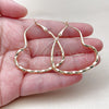 Oro Laminado Medium Hoop, Gold Filled Style Heart and Hollow Design, Polished, Golden Finish, 02.196.0276.50