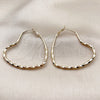 Oro Laminado Medium Hoop, Gold Filled Style Heart and Hollow Design, Polished, Golden Finish, 02.196.0276.60