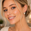 Oro Laminado Stud Earring, Gold Filled Style Heart Design, White Enamel Finish, Golden Finish, 02.196.0279