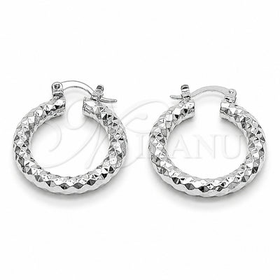 Rhodium Gold Filled Small Hoop, Diamond Cutting Finish, Rhodium Finish, 5.139.027.1.25 for wholesale, main product view