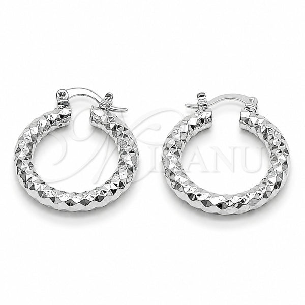 Rhodium Gold Filled Small Hoop, Diamond Cutting Finish, Rhodium Finish, 5.139.027.1.25