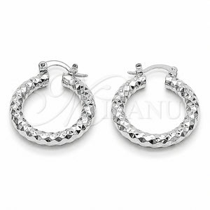 Rhodium Gold Filled Small Hoop, Diamond Cutting Finish, Rhodium Finish, 5.139.027.1.25