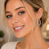 Rhodium Gold Filled Medium Hoop, Diamond Cutting Finish, Rhodium Finish, 5.139.027.1.30
