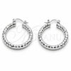 Rhodium Gold Filled Medium Hoop, Diamond Cutting Finish, Rhodium Finish, 5.139.027.1.30