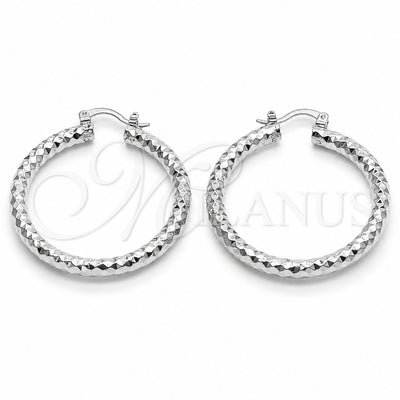 Rhodium Gold Filled Medium Hoop, Diamond Cutting Finish, Rhodium Finish, 5.139.027.1.40 for wholesale, main product view