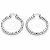 Rhodium Gold Filled Medium Hoop, Diamond Cutting Finish, Rhodium Finish, 5.139.027.1.40