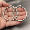 Rhodium Gold Filled Large Hoop, Diamond Cutting Finish, Rhodium Finish, 5.139.026.1.50