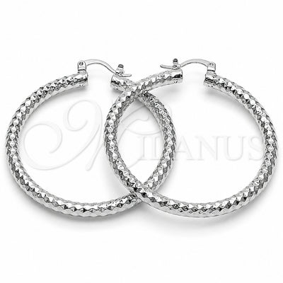 Rhodium Gold Filled Large Hoop, Diamond Cutting Finish, Rhodium Finish, 5.139.026.1.50