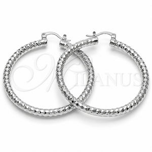 Rhodium Gold Filled Large Hoop, Diamond Cutting Finish, Rhodium Finish, 5.139.026.1.50