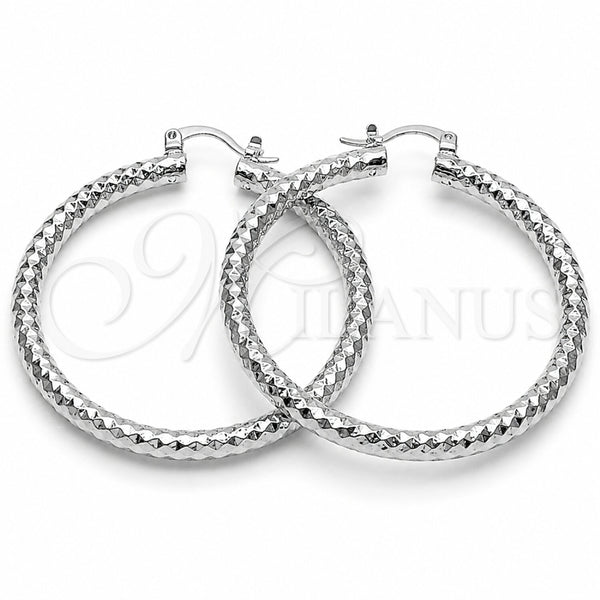 Rhodium Gold Filled Large Hoop, Diamond Cutting Finish, Rhodium Finish, 5.139.026.1.50