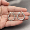 Rhodium Gold Filled Medium Hoop, Diamond Cutting Finish, Rhodium Finish, 02.196.0145.1.25