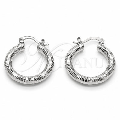 Rhodium Gold Filled Medium Hoop, Diamond Cutting Finish, Rhodium Finish, 02.196.0145.1.25 for wholesale, main product view
