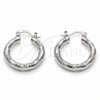 Rhodium Gold Filled Medium Hoop, Diamond Cutting Finish, Rhodium Finish, 02.196.0145.1.25