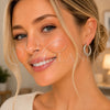 Rhodium Gold Filled Medium Hoop, Diamond Cutting Finish, Rhodium Finish, 02.196.0259.25