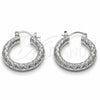 Rhodium Gold Filled Medium Hoop, Diamond Cutting Finish, Rhodium Finish, 02.196.0259.25