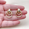 Oro Laminado Long Earring, Gold Filled Style Hollow Design, Polished, Golden Finish, 02.196.0281