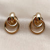 Oro Laminado Long Earring, Gold Filled Style Hollow Design, Polished, Golden Finish, 02.196.0281