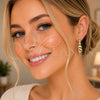 Oro Laminado Stud Earring, Gold Filled Style Ball and Hollow Design, Polished, Golden Finish, 02.341.0164.30