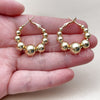 Oro Laminado Stud Earring, Gold Filled Style Ball and Hollow Design, Polished, Golden Finish, 02.341.0164.30
