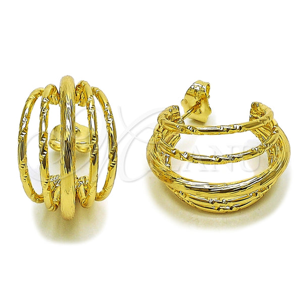 Oro Laminado Small Hoop, Gold Filled Style Hollow Design, Polished, Golden Finish, 02.196.0283.25