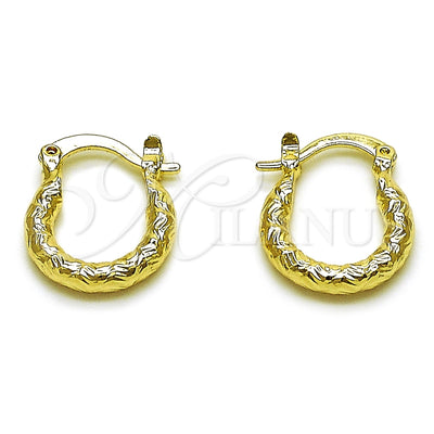 Oro Laminado Small Hoop, Gold Filled Style Diamond Cutting Finish, Golden Finish, 02.213.0245.1.15