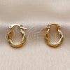Oro Laminado Small Hoop, Gold Filled Style Diamond Cutting Finish, Golden Finish, 02.196.0284.15