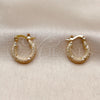 Oro Laminado Small Hoop, Gold Filled Style Diamond Cutting Finish, Golden Finish, 02.170.0596.15