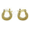 Oro Laminado Small Hoop, Gold Filled Style Diamond Cutting Finish, Golden Finish, 02.170.0596.15