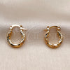 Oro Laminado Small Hoop, Gold Filled Style Diamond Cutting Finish, Golden Finish, 02.213.0259.1.15