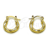 Oro Laminado Small Hoop, Gold Filled Style Diamond Cutting Finish, Golden Finish, 02.213.0259.1.15