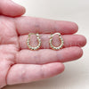 Oro Laminado Small Hoop, Gold Filled Style Hollow Design, Diamond Cutting Finish, Golden Finish, 02.213.0154.15
